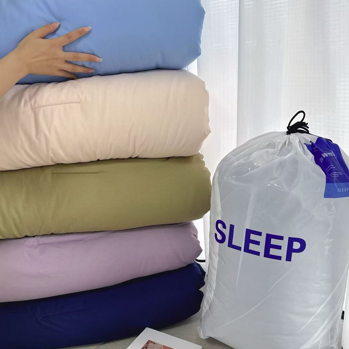 91家纺网 家纺一手货源 找家纺 （总）兜米家居 2025新款某朵酒店同款秋冬保暖深睡控温被芯一体绗缝（不可拆卸）