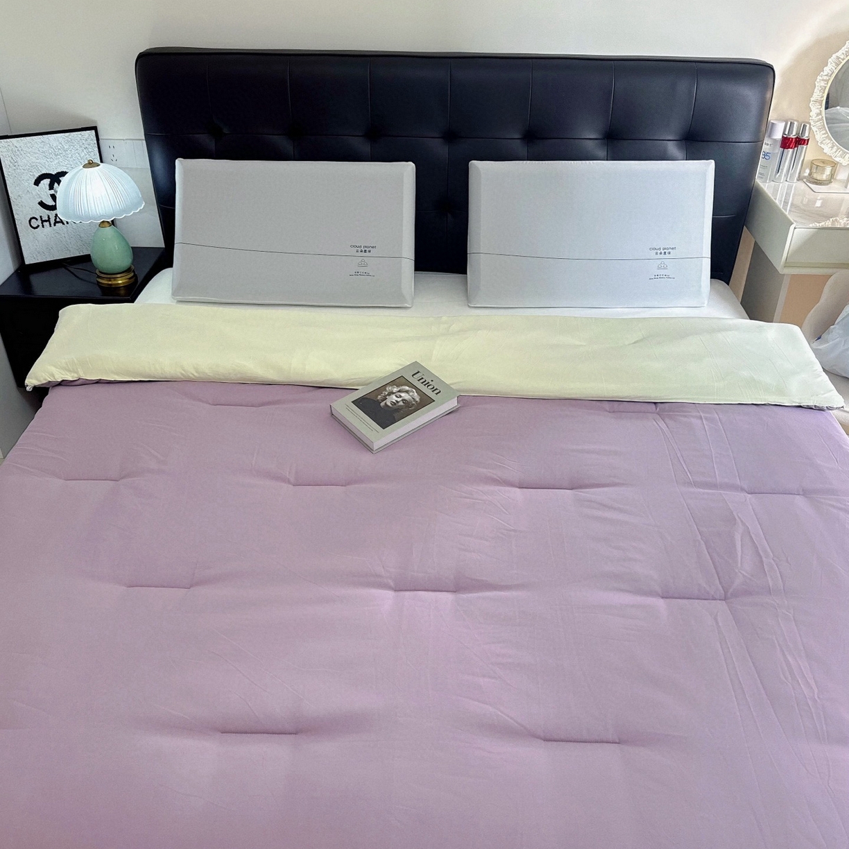 91家纺网 家纺一手货源 找家纺 兜米家居 2025新款某朵酒店同款秋冬保暖深睡控温被芯一体绗缝（不可拆卸） 气质紫