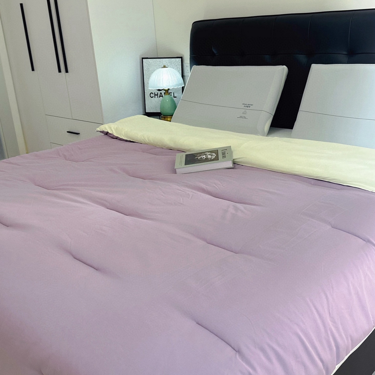 91家纺网 家纺一手货源 找家纺 兜米家居 2025新款某朵酒店同款秋冬保暖深睡控温被芯一体绗缝（不可拆卸） 气质紫