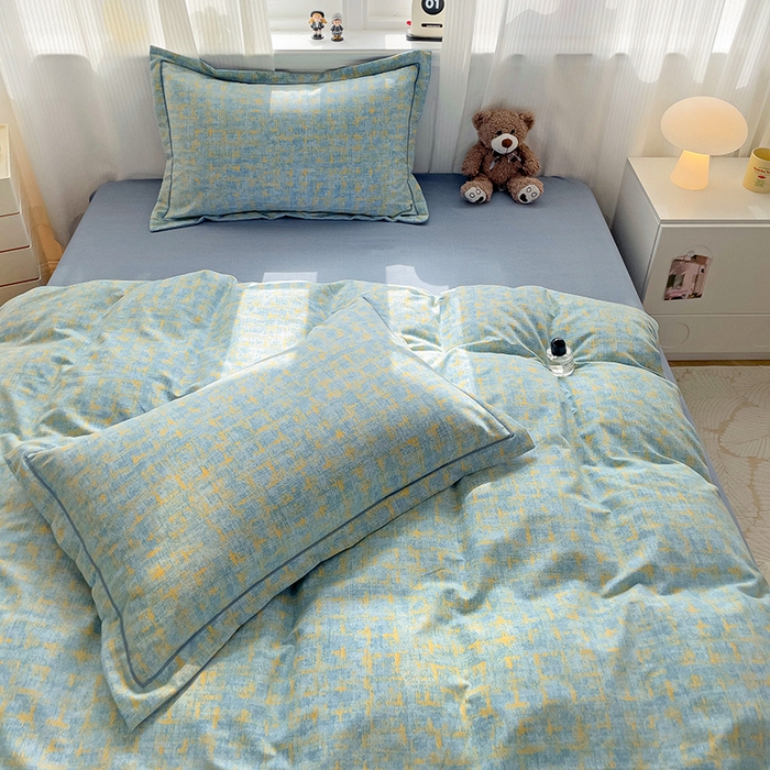 91家纺网 家纺一手货源 找家纺 （总）优选直播新款全棉磨毛喷气印花四件套加厚纯棉三件套（一字绣工艺款）学生三件套