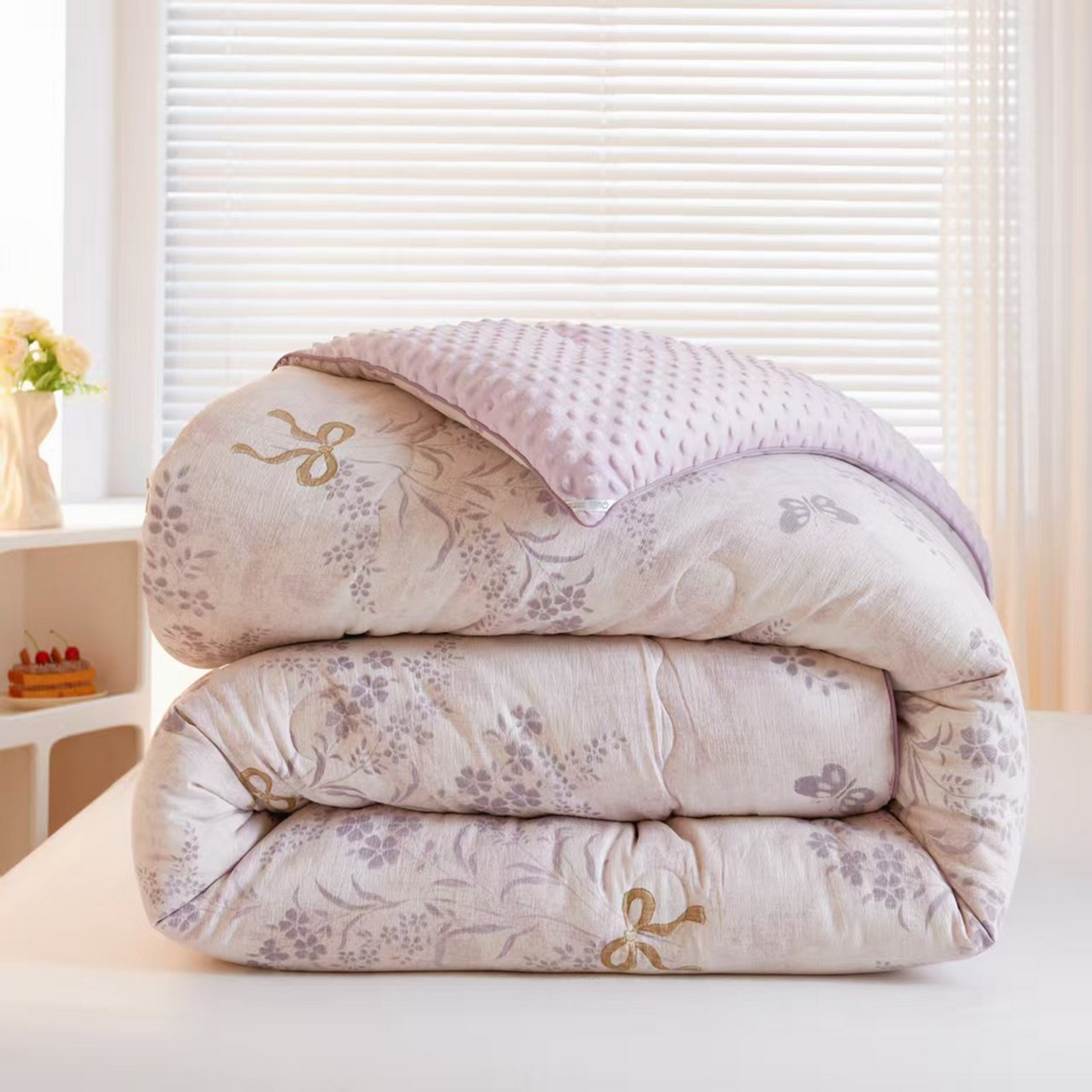 91家纺网 家纺一手货源 找家纺 （总）玖琳家纺 2025新款特价双层纱豆豆被全尺寸