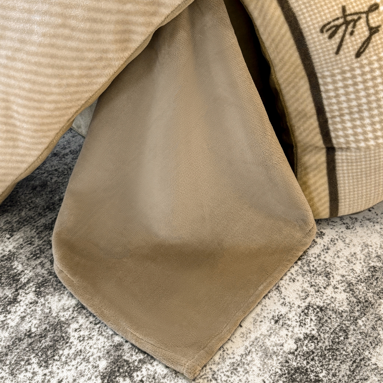 91家纺网 家纺一手货源 找家纺 奥汀洛家纺 2025新款数码印花獭兔绒牛奶绒加厚四件套 千鸟格