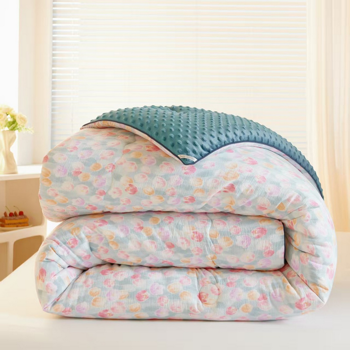 玖琳家纺 2025新款特价双层纱豆豆被全尺寸 郁金密语