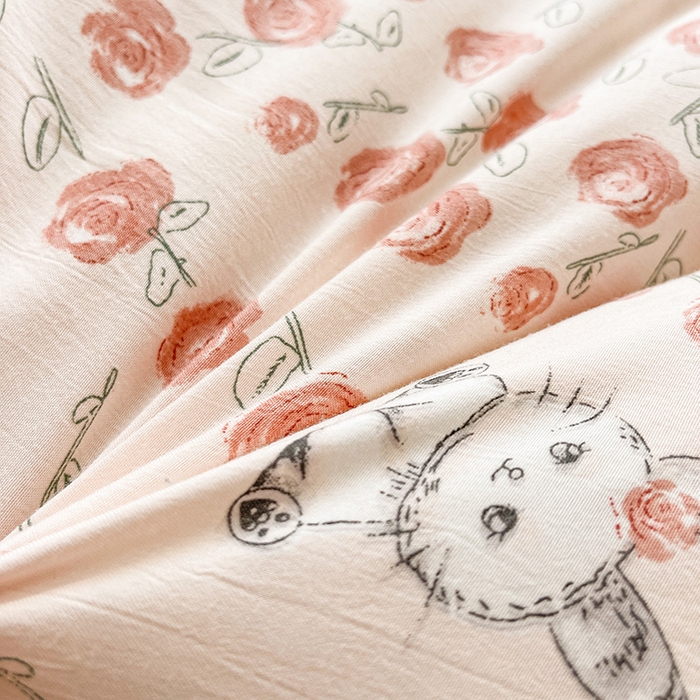 91家纺网 家纺一手货源 找家纺 鑫缘家纺 2025新款亲肤舒适豆豆绒双面大豆被被子被芯 花园萌兔