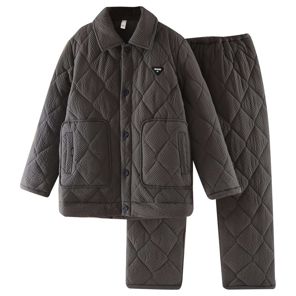 91家纺网 家纺一手货源 找家纺 （总）洛兰沙家居馆 2025新款只代发新款防风防水梭织夹棉睡衣男冬季三层加厚保暖轻盈不臃肿冬天抗风抗