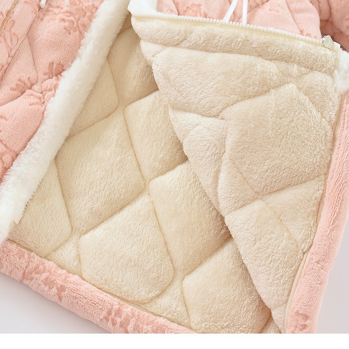 91家纺网 家纺一手货源 找家纺 （总）洛兰沙家居馆 2025新款只代发立领拉链睡衣女冬季毛领新中式中国风三层夹棉加厚时尚家居服套装