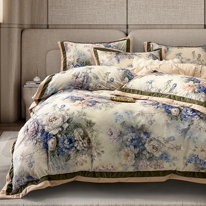 91家纺网 家纺一手货源 找家纺 （总）至爱今生 2025新款色织提花四件套-晚澄