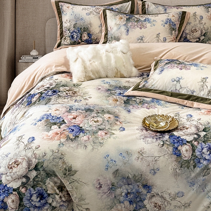 91家纺网 家纺一手货源 找家纺 （总）至爱今生 2025新款色织提花四件套-晚澄