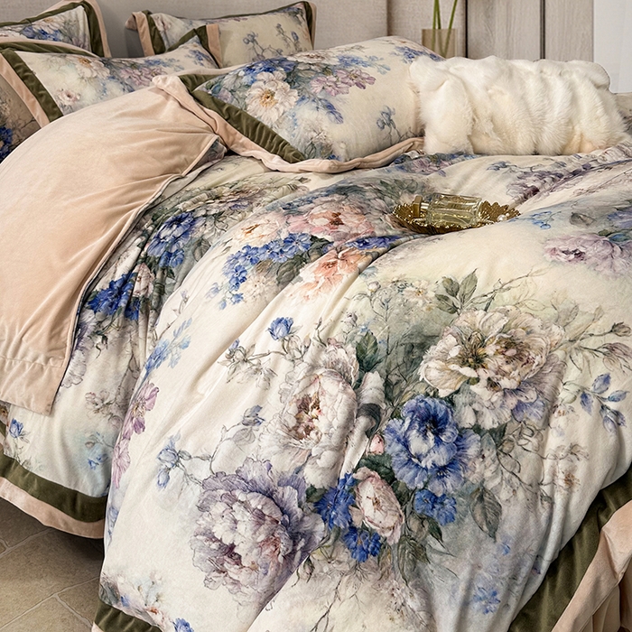 91家纺网 家纺一手货源 找家纺 （总）至爱今生 2025新款色织提花四件套-晚澄