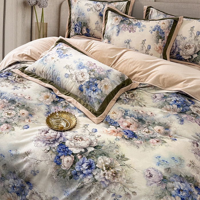 91家纺网 家纺一手货源 找家纺 （总）至爱今生 2025新款色织提花四件套-晚澄