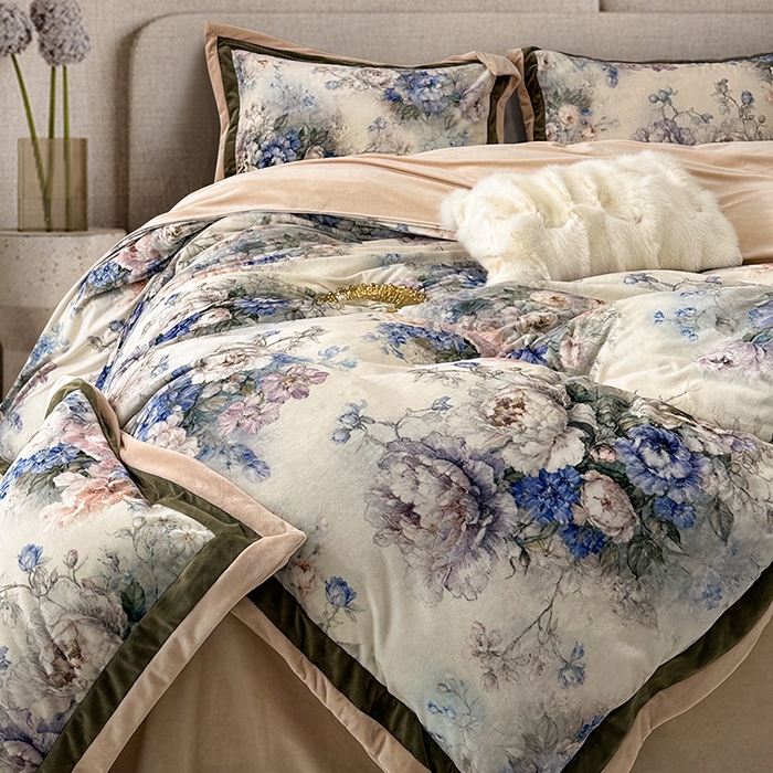 91家纺网 家纺一手货源 找家纺 （总）至爱今生 2025新款色织提花四件套-晚澄