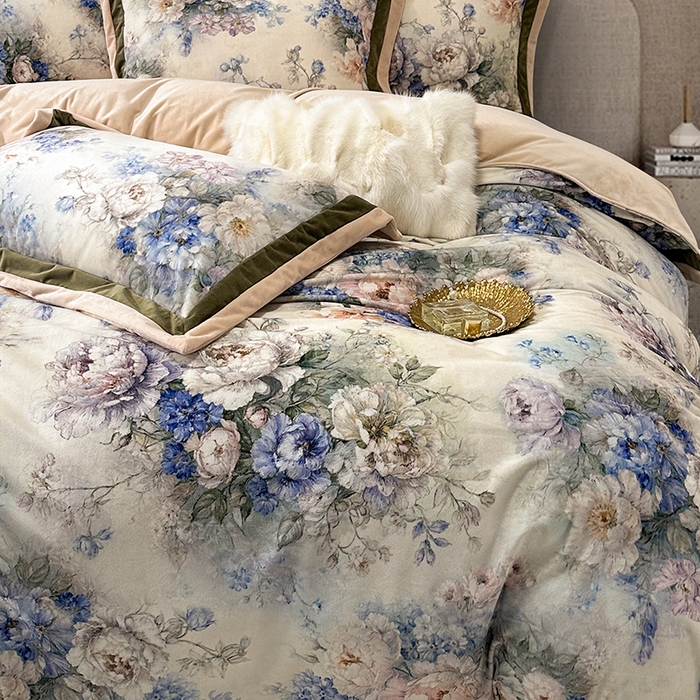 91家纺网 家纺一手货源 找家纺 （总）至爱今生 2025新款色织提花四件套-晚澄