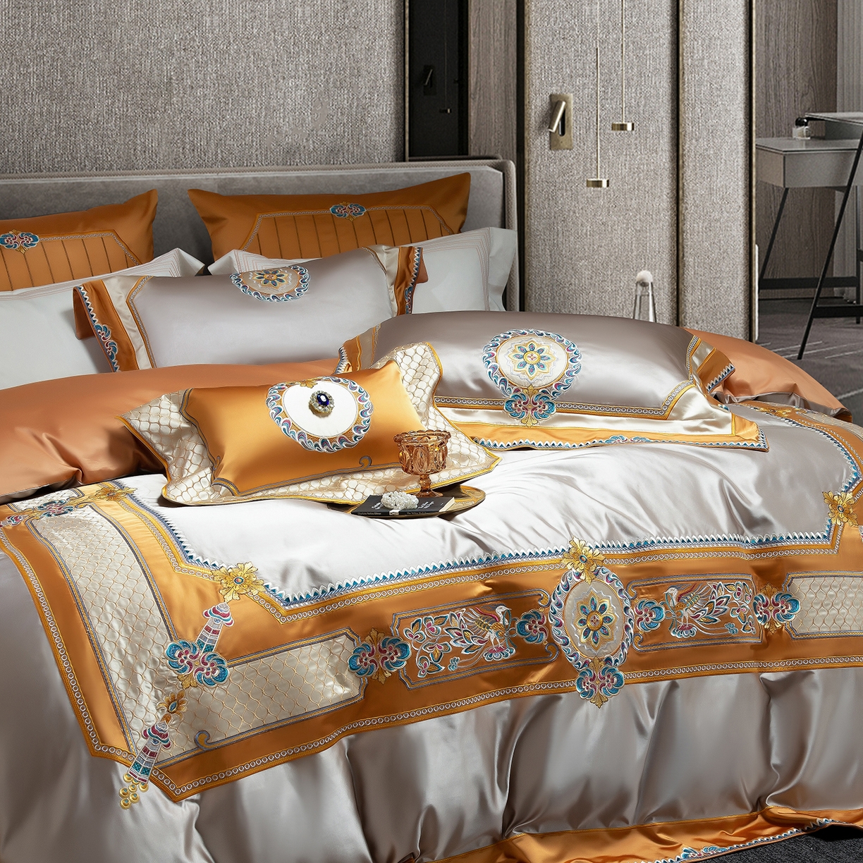 91家纺网 家纺一手货源 找家纺 （总）至爱今生 2025新款色织提花四件套-盛世