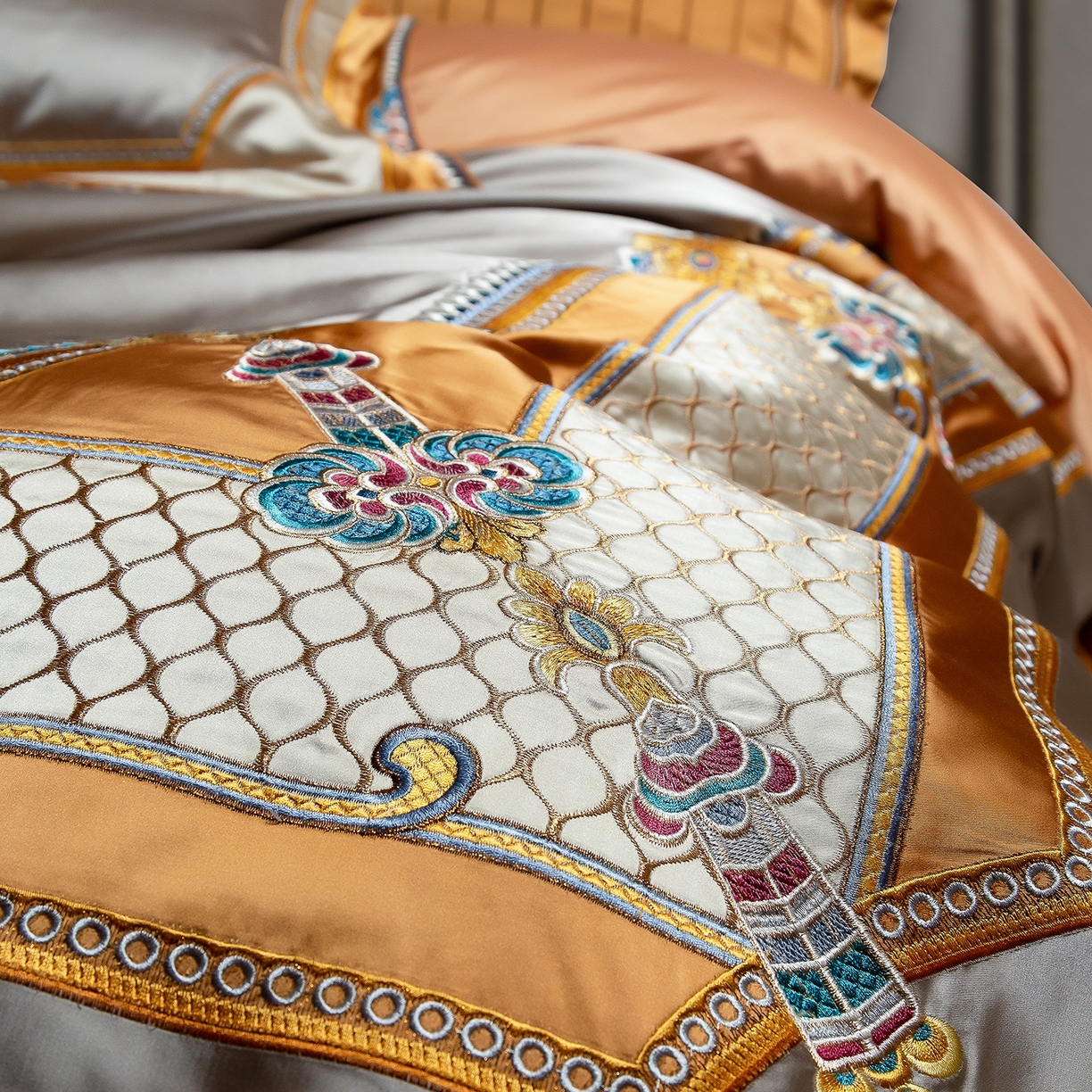 91家纺网 家纺一手货源 找家纺 （总）至爱今生 2025新款色织提花四件套-盛世