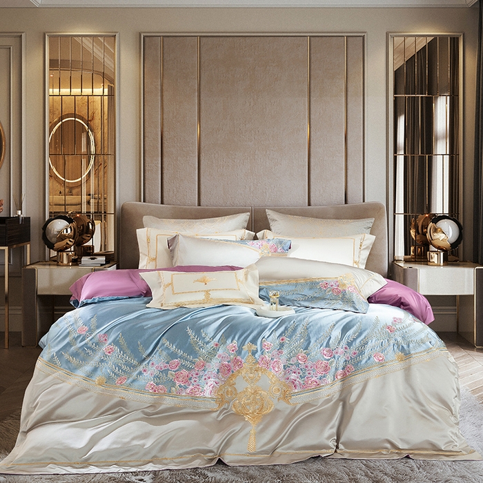 91家纺网 家纺一手货源 找家纺 （总）至爱今生 2025新款色织提花四件套-如花似锦