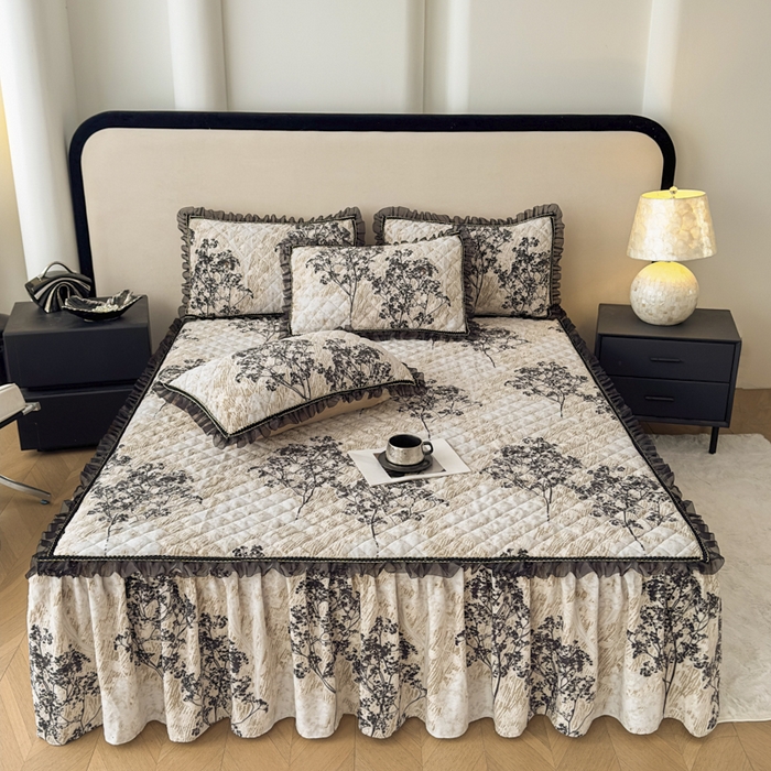 91家纺网 家纺一手货源 找家纺 （总）家之硕家纺 2025冬款高克重牛奶绒床裙四件套--暖阳系列