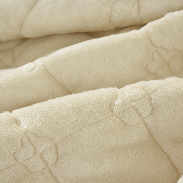 91家纺网 家纺一手货源 找家纺 洛兰沙家居馆 2025新款只代发娃娃领睡衣女冬季珊瑚绒三层夹棉加厚中长款睡袍加裤子家居服套装 米色