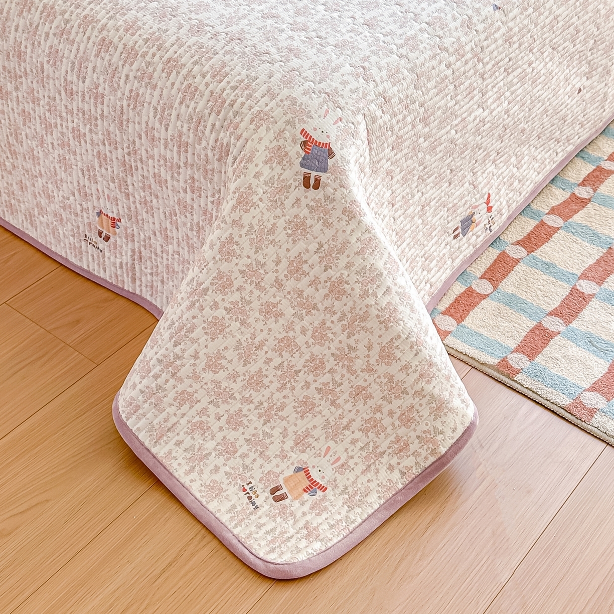 91家纺网 家纺一手货源 找家纺 （总）橘夏家纺 2025新款A全棉B宝宝绒版双面多功能夹棉加厚床盖炕盖三件套学生婴儿床垫盖毯褥子四季通用（含买家秀）