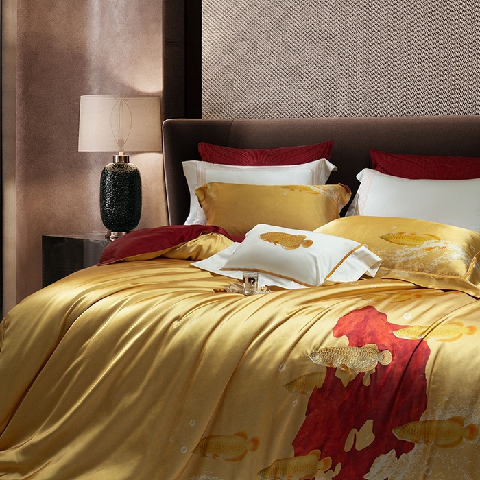 91家纺网 家纺一手货源 找家纺 （总）至爱今生 2025新款色织提花四件套-金玉满堂