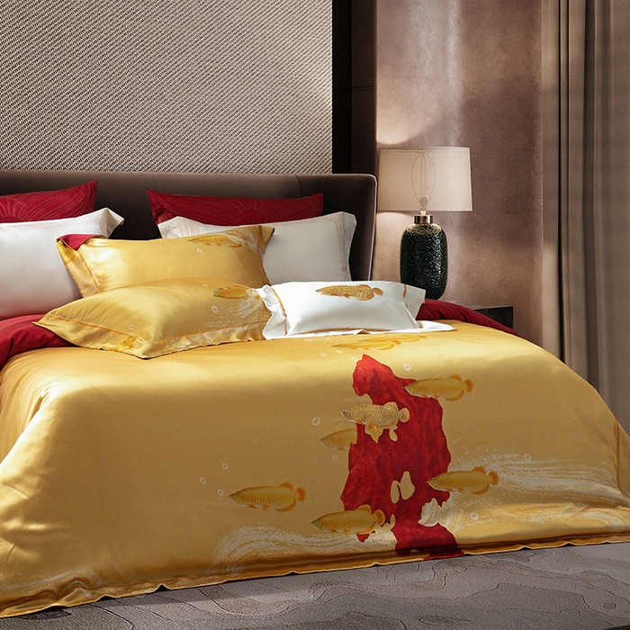 91家纺网 家纺一手货源 找家纺 （总）至爱今生 2025新款色织提花四件套-金玉满堂