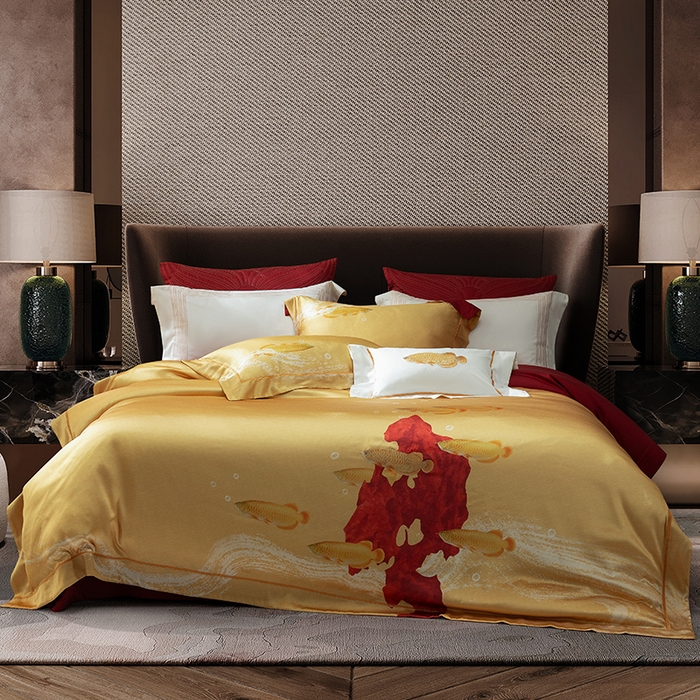 91家纺网 家纺一手货源 找家纺 （总）至爱今生 2025新款色织提花四件套-金玉满堂