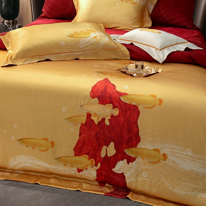 91家纺网 家纺一手货源 找家纺 （总）至爱今生 2025新款色织提花四件套-金玉满堂