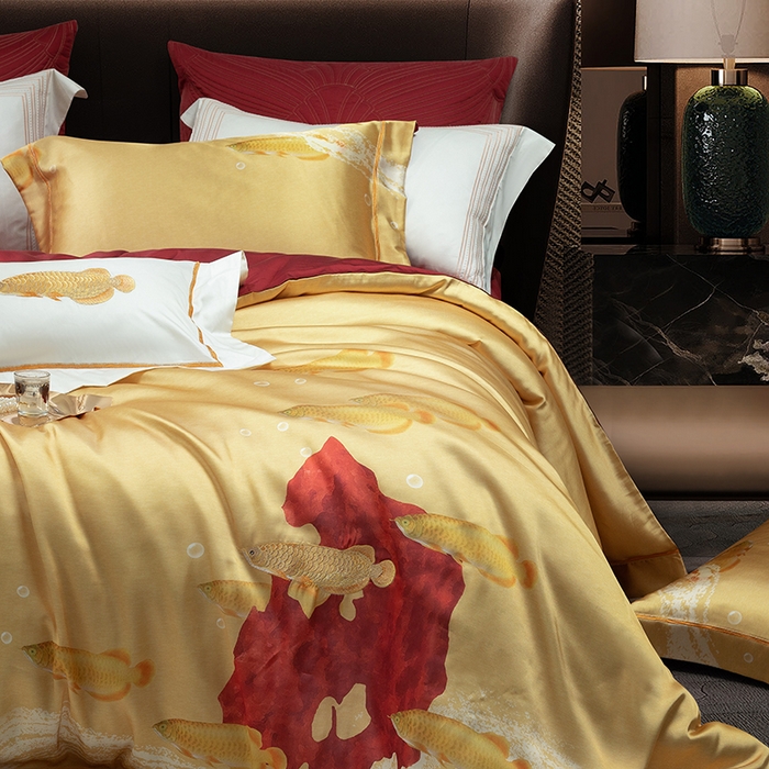 91家纺网 家纺一手货源 找家纺 （总）至爱今生 2025新款色织提花四件套-金玉满堂