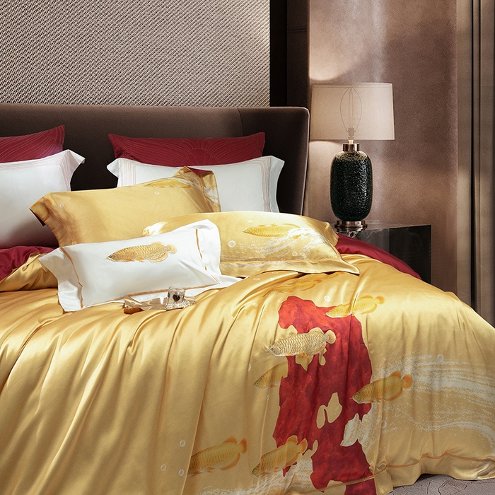 91家纺网 家纺一手货源 找家纺 （总）至爱今生 2025新款色织提花四件套-金玉满堂