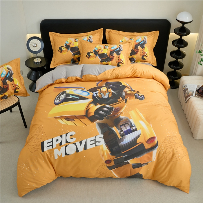 百利卡通（原迪士尼家纺） 2025新款亲肤舒适变形金刚数码印花全棉纯棉三四件套 大黄蜂