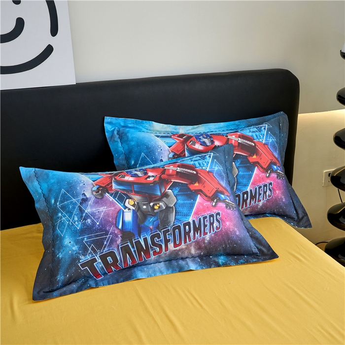 91家纺网 家纺一手货源 找家纺 百利卡通（原迪士尼家纺） 2025新款亲肤舒适变形金刚数码印花全棉纯棉三四件套 擎天柱-星空