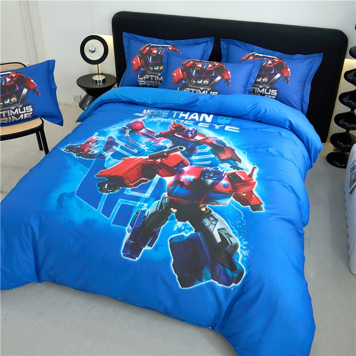 91家纺网 家纺一手货源 找家纺 百利卡通（原迪士尼家纺） 2025新款亲肤舒适变形金刚数码印花全棉纯棉三四件套 擎天柱-变形