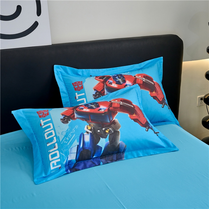 91家纺网 家纺一手货源 找家纺 百利卡通（原迪士尼家纺） 2025新款亲肤舒适变形金刚数码印花全棉纯棉三四件套 擎天柱-大杀臂