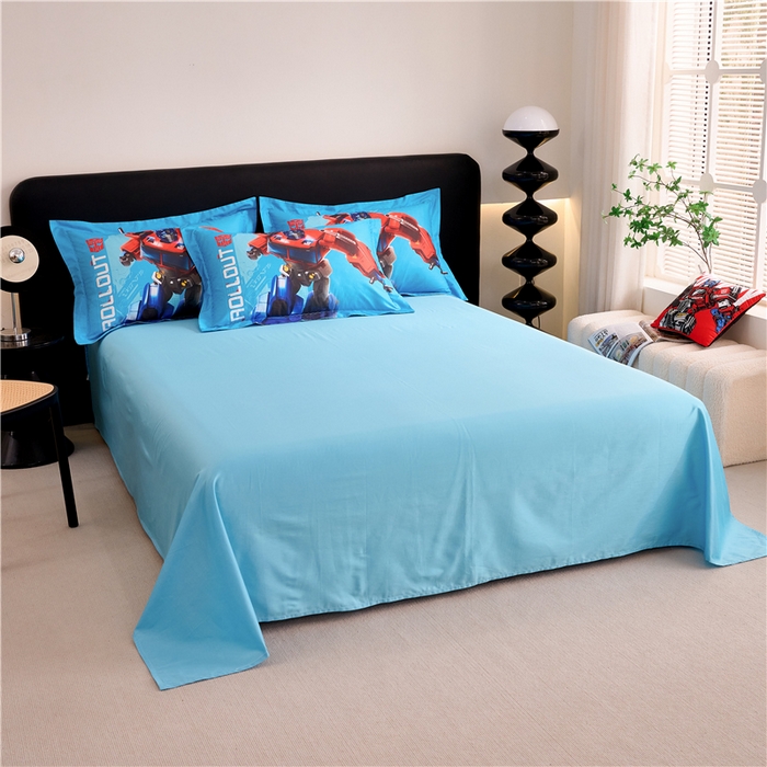 91家纺网 家纺一手货源 找家纺 百利卡通（原迪士尼家纺） 2025新款亲肤舒适变形金刚数码印花全棉纯棉三四件套 擎天柱-大杀臂