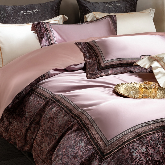 91家纺网 家纺一手货源 找家纺 （总）至爱今生 2025新款色织提花四件套-爱尔兰城堡