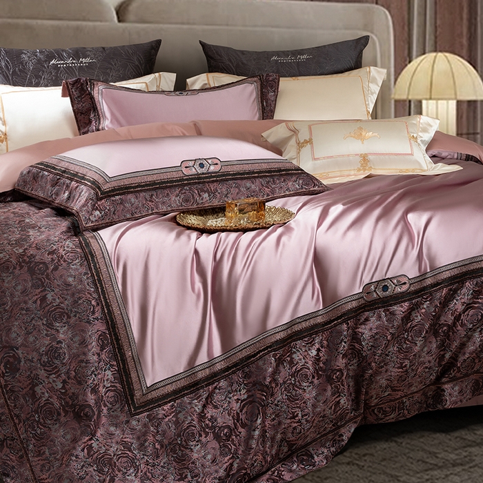 91家纺网 家纺一手货源 找家纺 （总）至爱今生 2025新款色织提花四件套-爱尔兰城堡