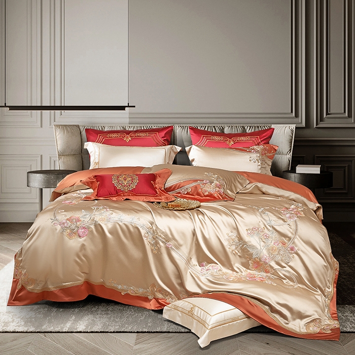 91家纺网 家纺一手货源 找家纺 （总）至爱今生 2025新款色值提花四件套-安吉莉娜