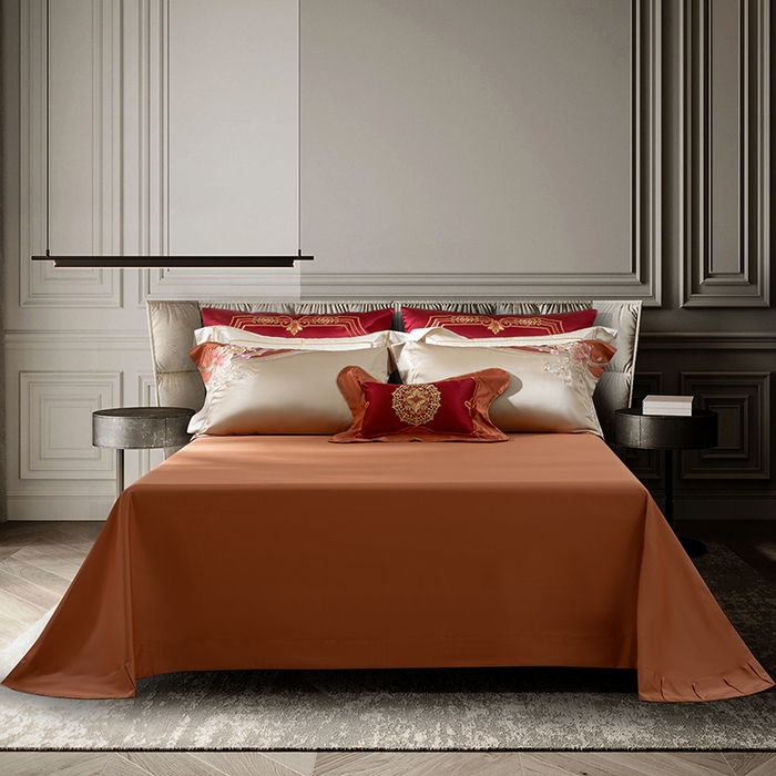 91家纺网 家纺一手货源 找家纺 至爱今生 2025新款色值提花四件套-安吉莉娜 安吉莉娜-金色