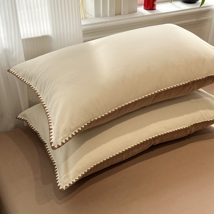 91家纺网 家纺一手货源 找家纺 （总）棉生活家纺 2025新款简约北欧风全棉纯棉磨毛贝壳边四件套