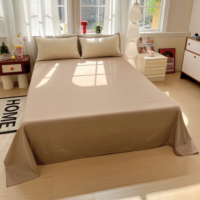 91家纺网 家纺一手货源 找家纺 （总）棉生活家纺 2025新款简约北欧风全棉纯棉磨毛贝壳边四件套