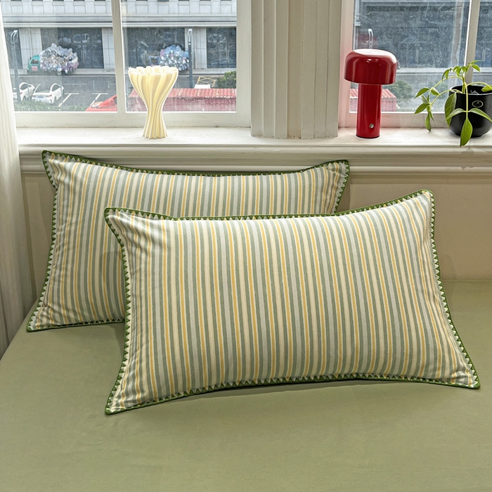 91家纺网 家纺一手货源 找家纺 棉生活家纺 2025新款简约北欧风全棉纯棉磨毛贝壳边四件套 星耀