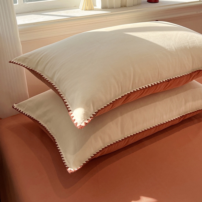 91家纺网 家纺一手货源 找家纺 棉生活家纺 2025新款简约北欧风全棉纯棉磨毛贝壳边四件套 日落