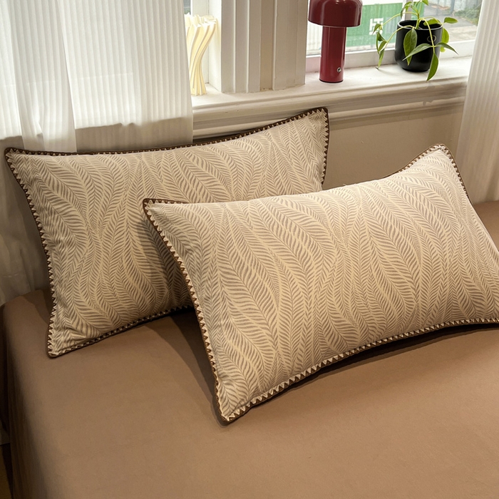 91家纺网 家纺一手货源 找家纺 棉生活家纺 2025新款简约北欧风全棉纯棉磨毛贝壳边四件套 追影