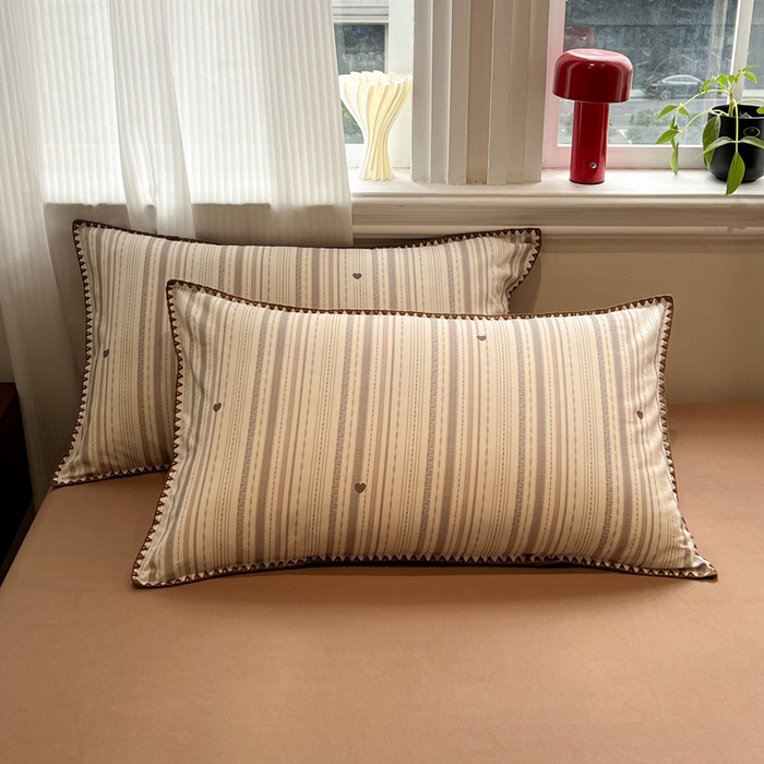 91家纺网 家纺一手货源 找家纺 棉生活家纺 2025新款简约北欧风全棉纯棉磨毛贝壳边四件套 可可小姐