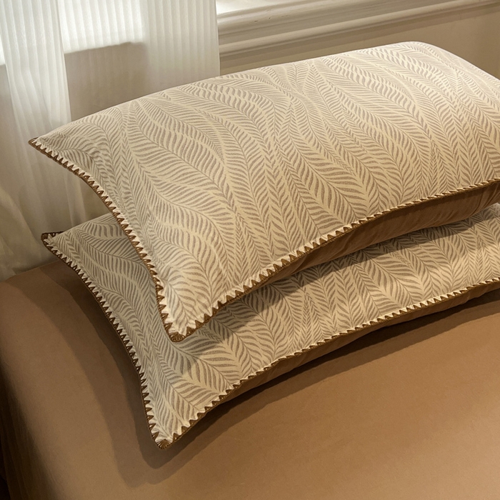 91家纺网 家纺一手货源 找家纺 棉生活家纺 2025新款简约北欧风全棉纯棉磨毛贝壳边四件套 追影