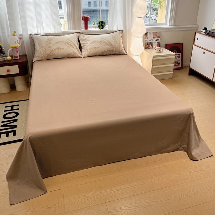 91家纺网 家纺一手货源 找家纺 棉生活家纺 2025新款简约北欧风全棉纯棉磨毛贝壳边四件套 绽放