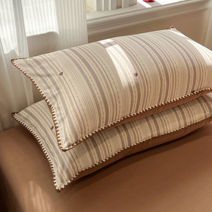 91家纺网 家纺一手货源 找家纺 棉生活家纺 2025新款简约北欧风全棉纯棉磨毛贝壳边四件套 可可小姐