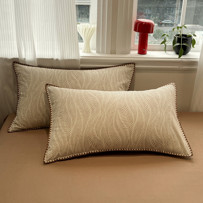 91家纺网 家纺一手货源 找家纺 棉生活家纺 2025新款简约北欧风全棉纯棉磨毛贝壳边四件套 追影