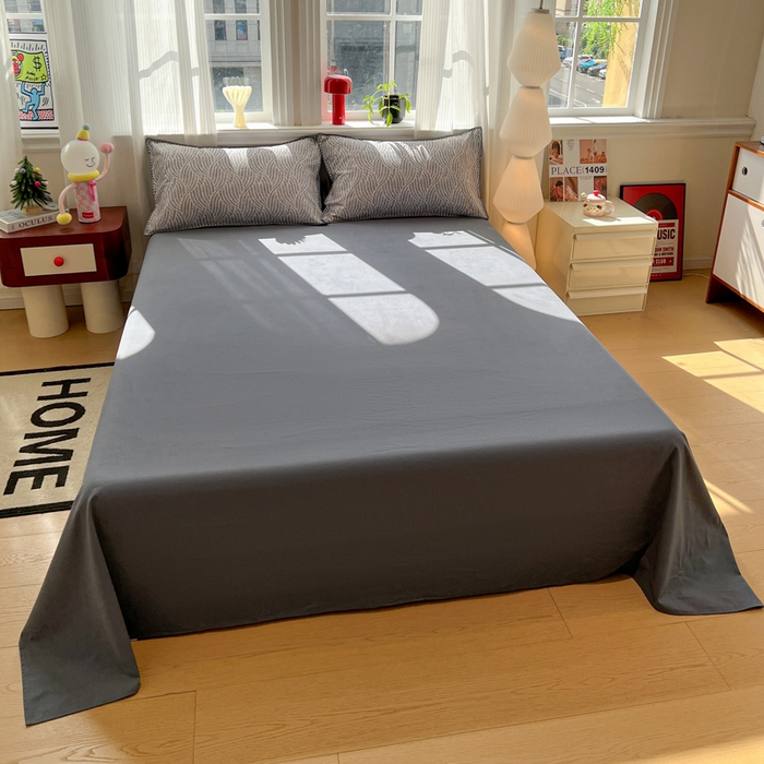 91家纺网 家纺一手货源 找家纺 棉生活家纺 2025新款简约北欧风全棉纯棉磨毛贝壳边四件套 流云