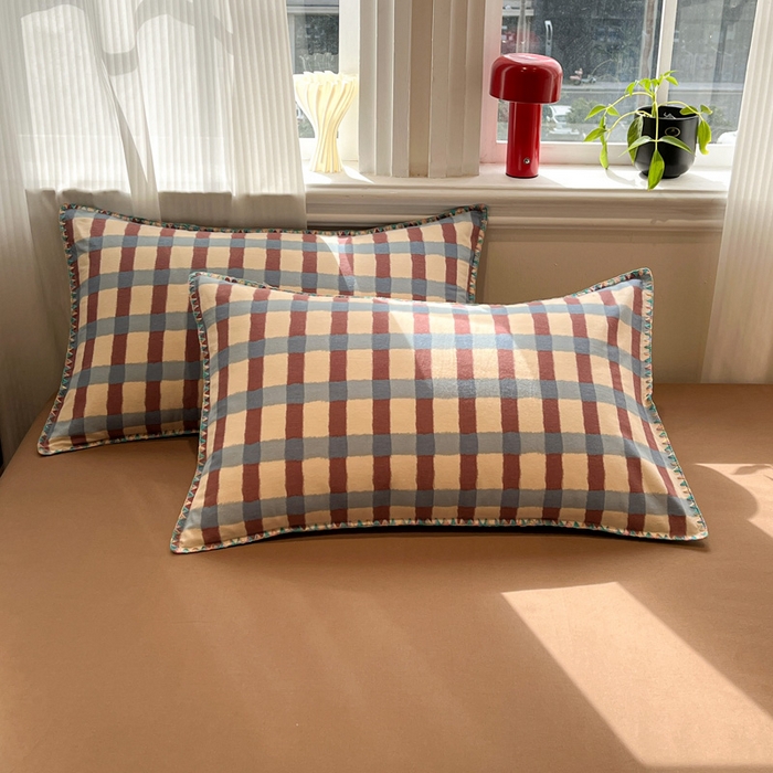 91家纺网 家纺一手货源 找家纺 棉生活家纺 2025新款简约北欧风全棉纯棉磨毛贝壳边四件套 弗洛伦萨