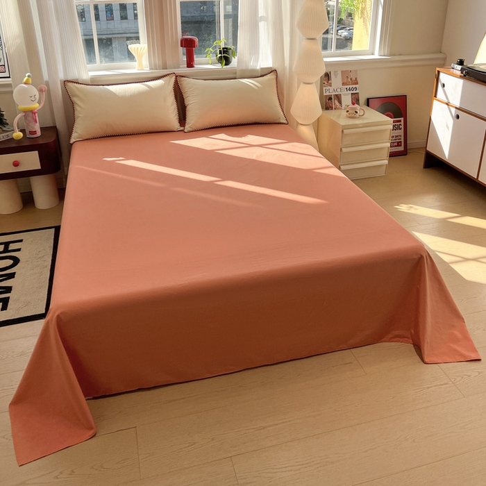 91家纺网 家纺一手货源 找家纺 棉生活家纺 2025新款简约北欧风全棉纯棉磨毛贝壳边四件套 日落